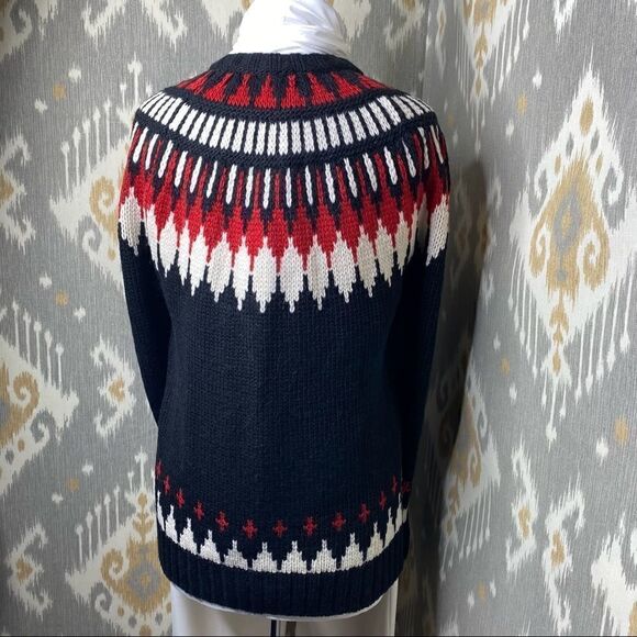 Polo Ralph Lauren Black, Red & White Wool Nordic FairIsle Crew Neck Sweater - Picture 6 of 16